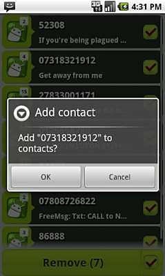 Stranger SMS Cleaner Android Application Image 1