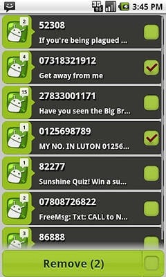Stranger SMS Cleaner Android Application Image 2