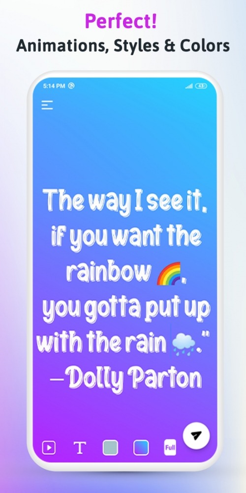 Rangin: Gradient Status Quotes Maker For WhatsApp Android Application Image 4