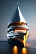 Futuristic Cozy Superyacht  Mobile Phone Wallpaper